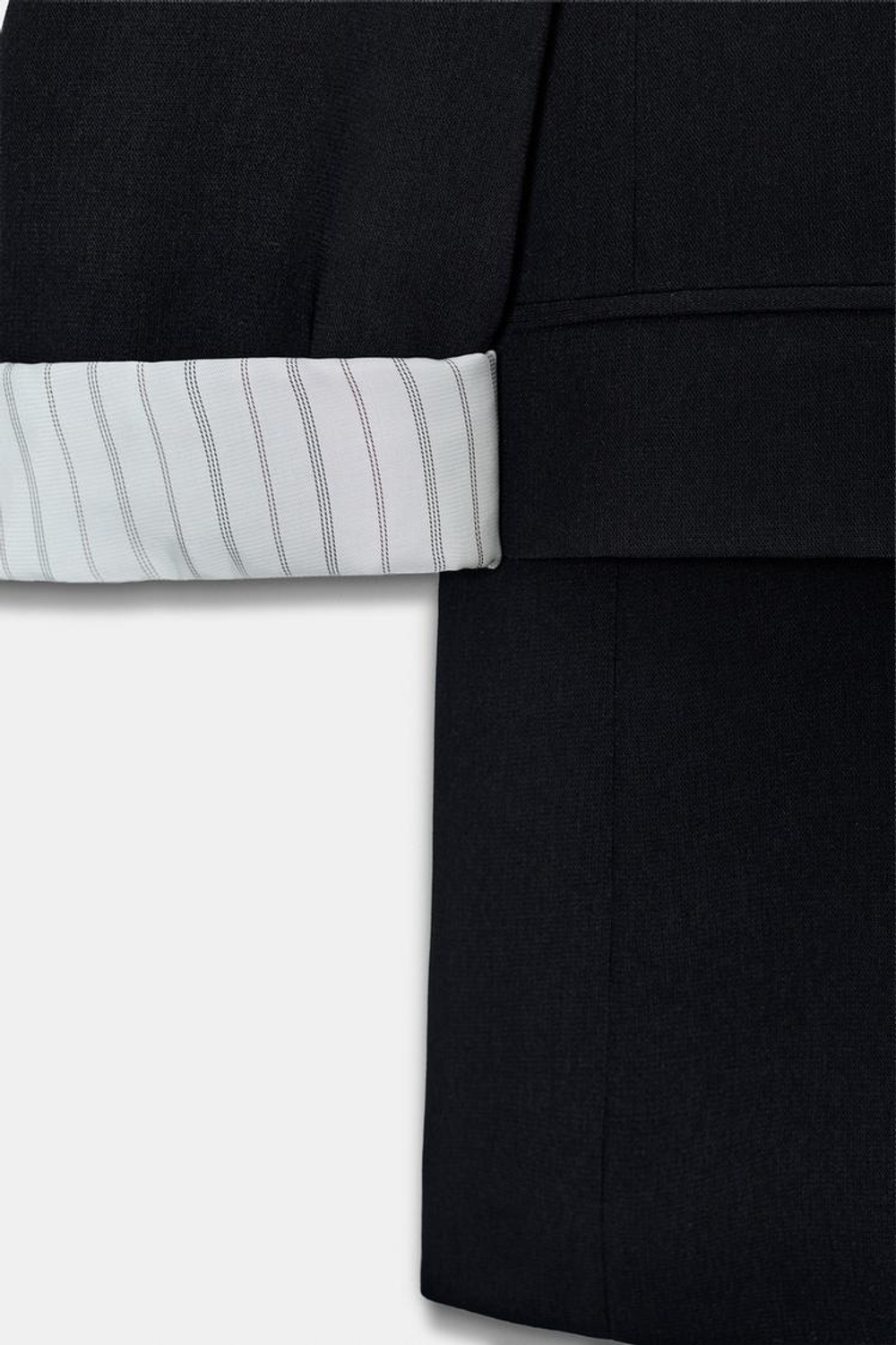 ZARA БЛЕЙЗЕР С ПРИНТОМ НА МАНЖЕТАХ, ЧЕРНЫЙ