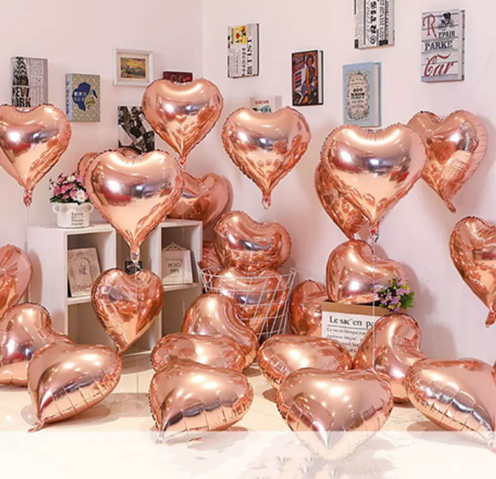 Фольгированный шарик "В виде розово-коричневого сердца" (162)10