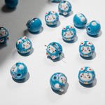 Бусина "Манэки-Нэко", 14,5мм, голубая, глазурированный фарфор