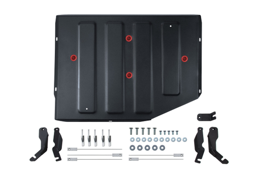 Защита батареи АвтоБроня для Tank 500 АКПП 4WD 2023-н.в., рынок РФ, сталь 1.8 мм, с крепежом, штампованная, 111.04808.1