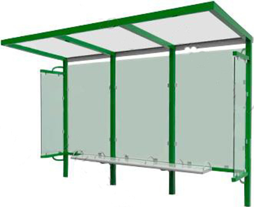 Остановочный павильон А-75 каленое стекло