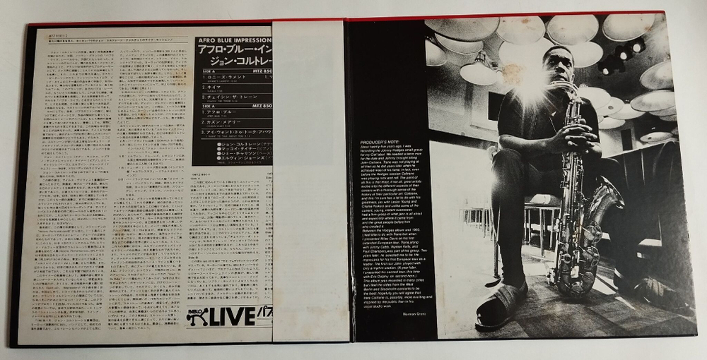 Винтажная виниловая пластинка LP John Coltrane Afro Blue Impressions (Japan 1977) (Obi)