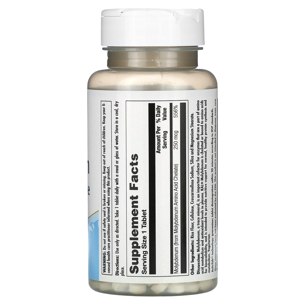 KAL Molybdenum 250 mcg 100 tablets, Молибден Хелат