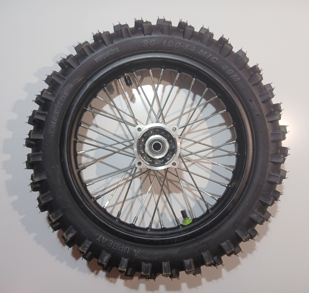 Колесо заднее в сборе 90/100-14" Питбайк Аpex 125E (2024г.)