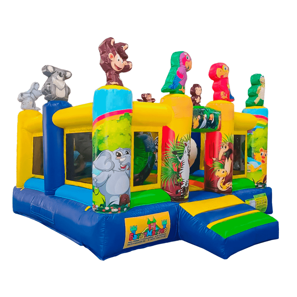 Коммерческий надувной батут «Попугайчики 2» без горки, размер 3,5*3,5*2,5 м