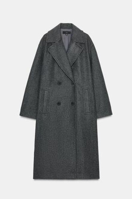 ZARA МЯГКОЕ ПАЛЬТО, СЕРЫЙ