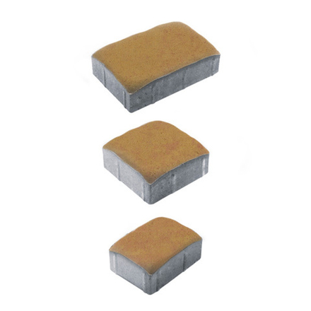 Тротуарная плитка УРИКО, комплект из 3 видов плит, Листопад гладкий Сахара