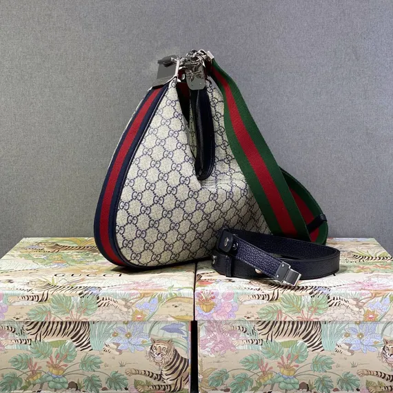 Мужская большая сумка через плечо Gucci Attache бежевый