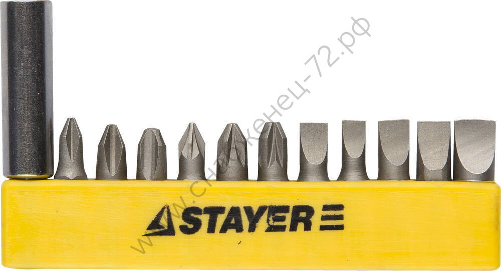 STAYER 12 шт, Набор бит с адаптером (2609-H12_z01)