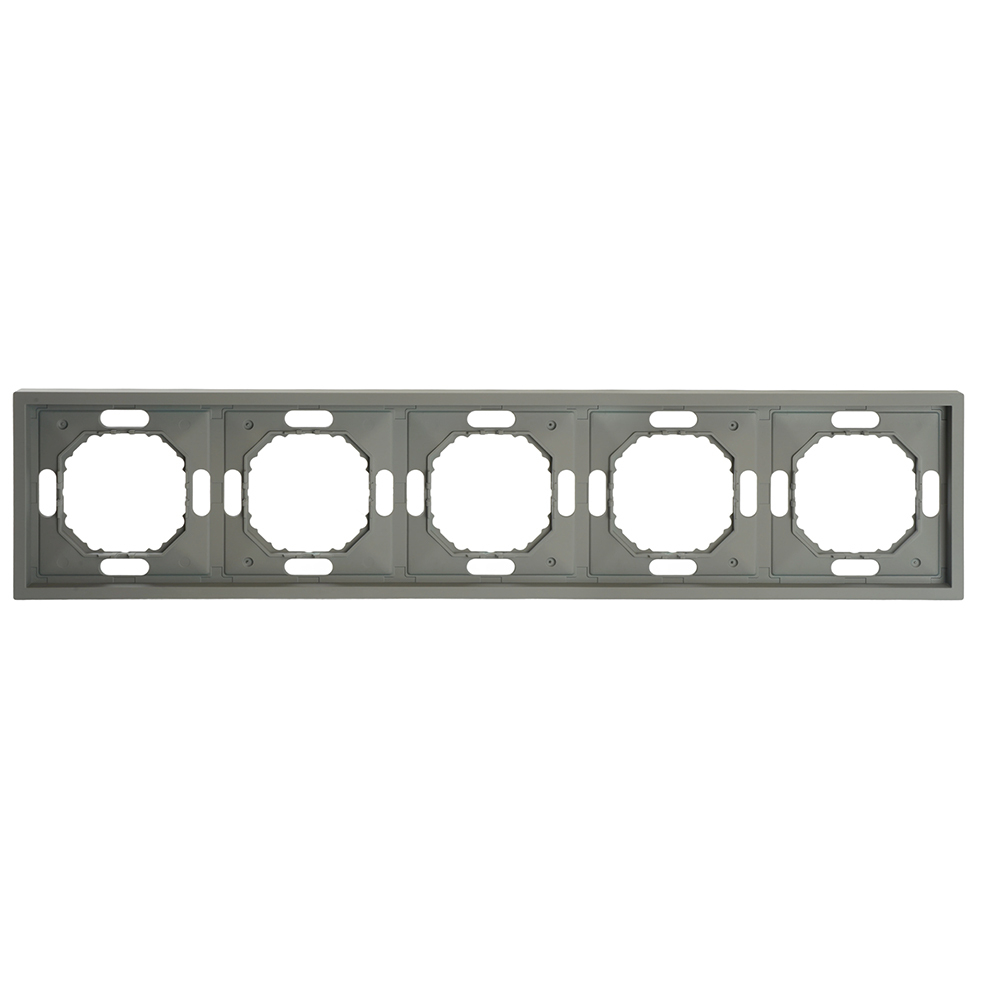 Рамка STEKKER, PFR00-5005-10 5-местная, серия Эмили, платиново-серый, soft touch 49966