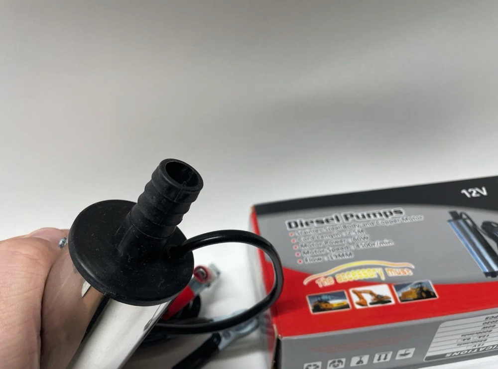 Насос 12 вольт (50 мм) / Погружной нaсос перекачки топлива (несъёмный фильтр, 12V, D50)