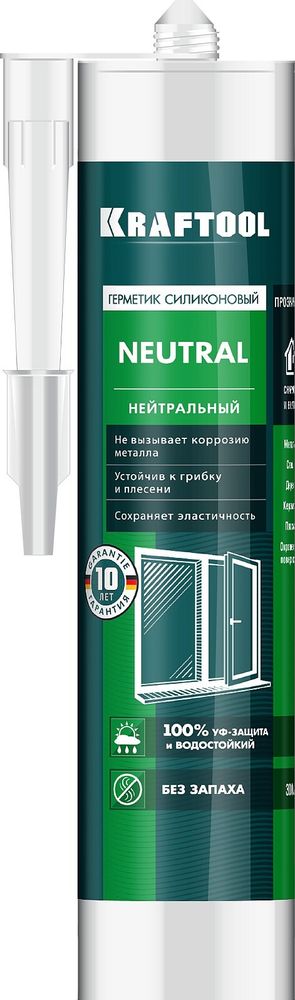 KRAFTOOL Neutral, 300 мл, прозрачный, нейтральный силиконовый герметик (41257-2)