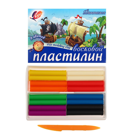 Пластелин Луч восковой 8 цветов