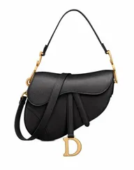 Сумка Dior Saddle с ремнем черный