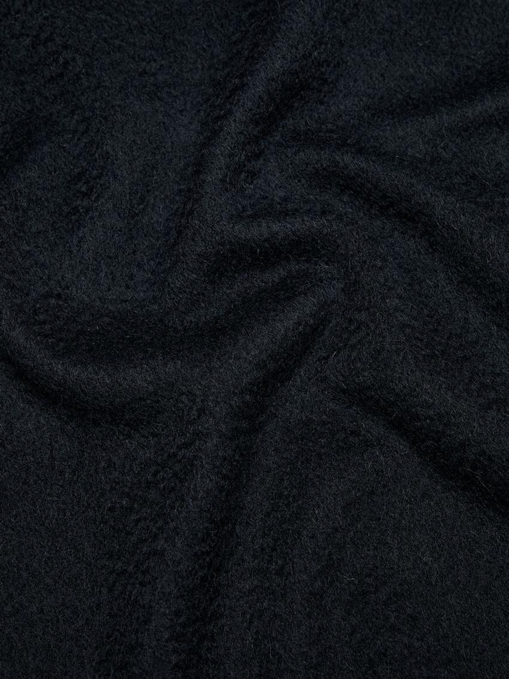 Massimo Dutti Шарф из смесовой шерсти с бахромой, темно-синий