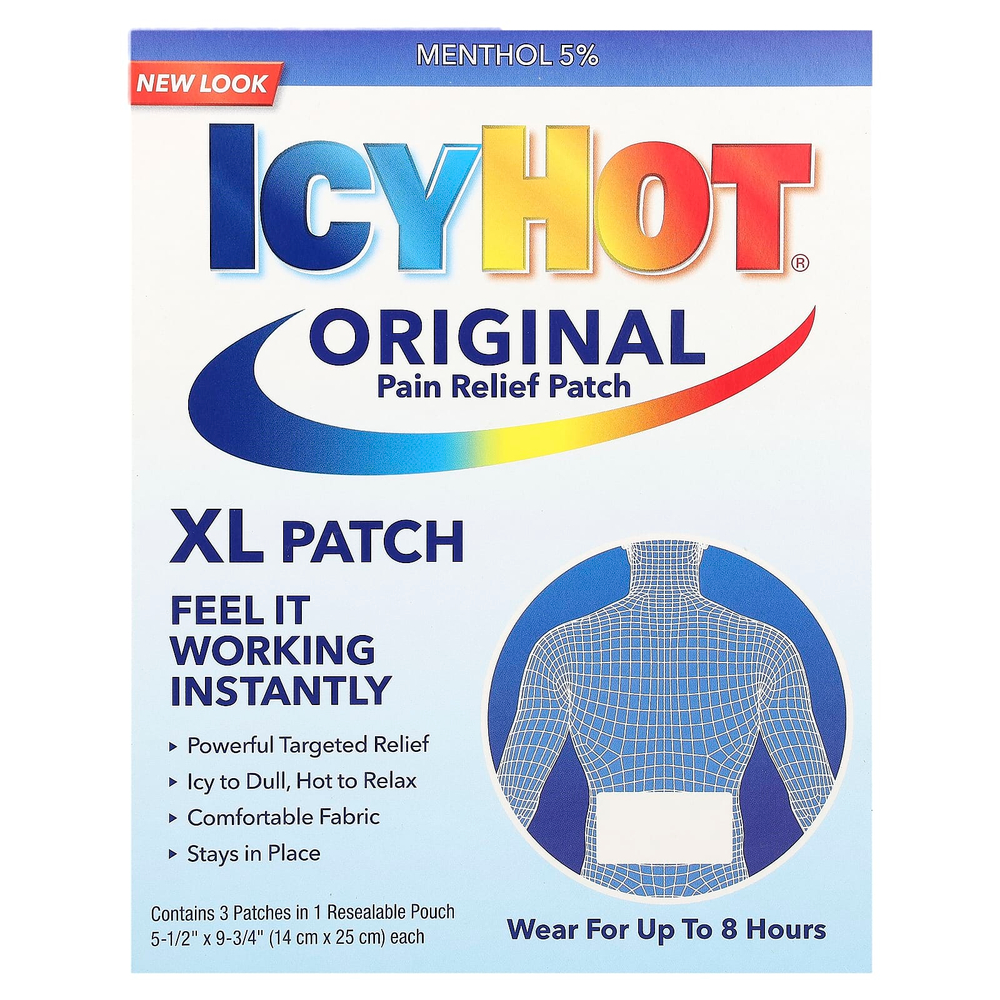 Icy Hot, оригинальный обезболивающий патч, размер XL, 3 шт.