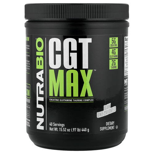 NutraBio, CGT MAX™, необработанный без добавок, 440 г (0,97 фунта)