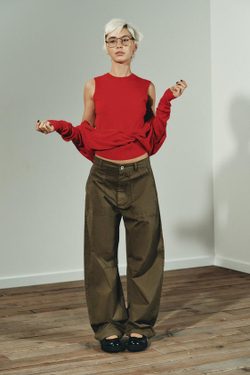 ZARA БРЮКИ BALLOON КАРГО, ХАКИ