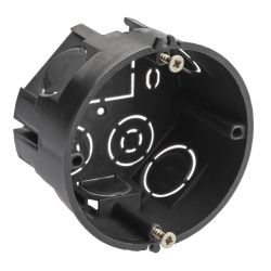 Коробка установочная ЭРА KUT-68-40-black черная 68х40мм для твердых стен саморезы IP20 | Коробки монтажные установочные для твердых стен