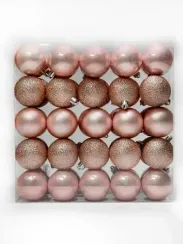Набор пластиковых шаров Подарок Эльфа 60 мм., розовый перламутр, 50 шт., Christmas DeLuxe (89712)