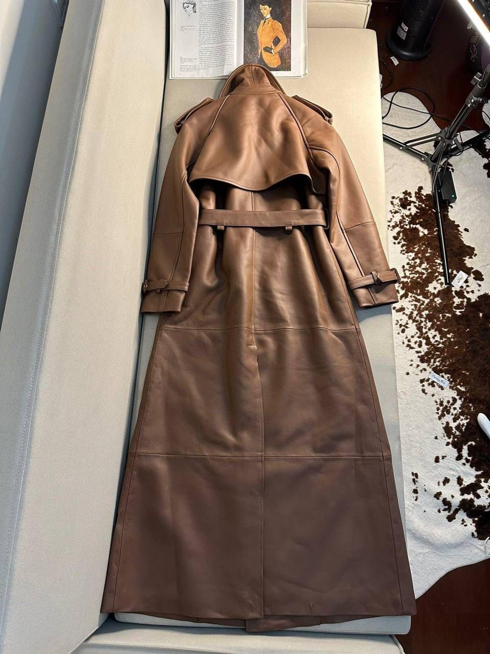 Тренч кожаный Saint Laurent