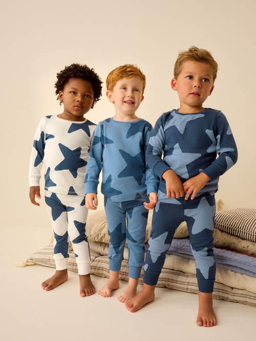 Пижама для мальчика Next 228-087, 3 шт., Молочный, Синий