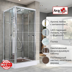 Душевая кабина AvaCan Z Серия Z1910LED 100х100 с гидромассажем, с подсветкой