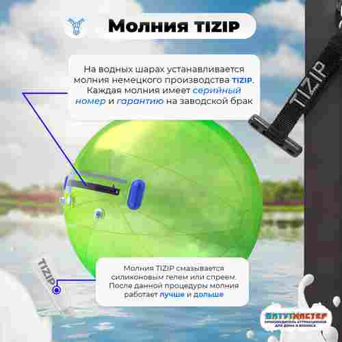 Аттракцион Водный шар ПВХ «Зелёный» 1,8*1,8*1,8 м