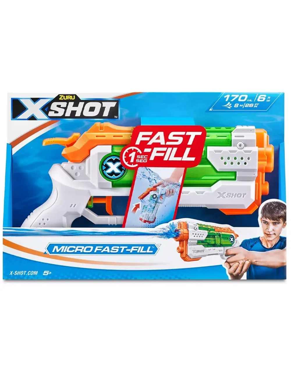 Водный бластер водяной пистолет Зуру X-Shot Micro Fast-Fill