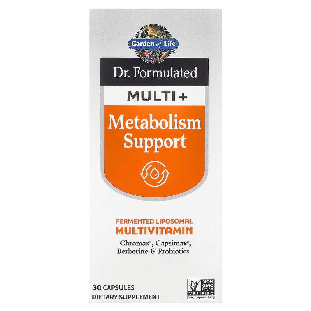 Garden of Life, Компания Dr. Formated Multi +, поддержка метаболизма, 30 капсул