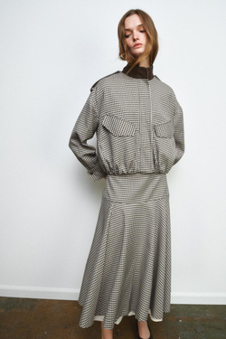 ZARA БОМБЕР В КЛЕТКУ — ZW COLLECTION, КОРИЧНЕВЫЙ