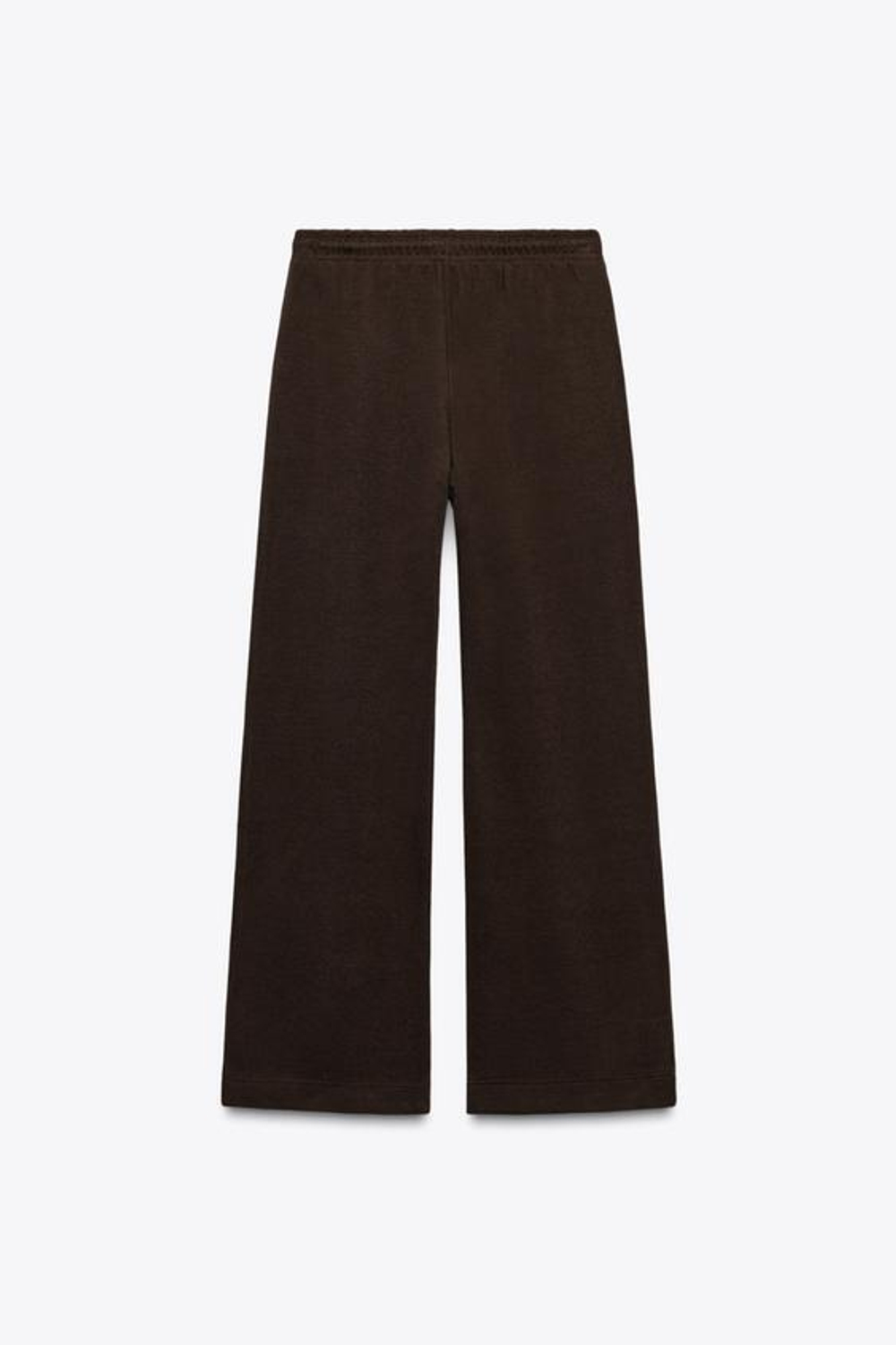 ZARA БРЮКИ ПРЯМОГО КРОЯ ИЗ МЯГКОЙ ТКАНИ, ШОКОЛАДНЫЙ