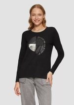 Лонгслив Slim Fit с принтом