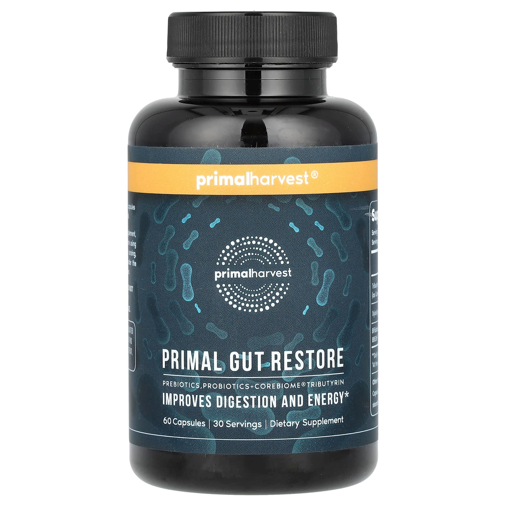 Primal Harvest, Primal Gut Restore, восстановление кишечника, 60 капсул