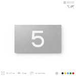 Табличка с номером 5 на дверь квартиры, для офиса, кабинета, аудитории, склада, серая 120х70 мм, Айдентика Технолоджи