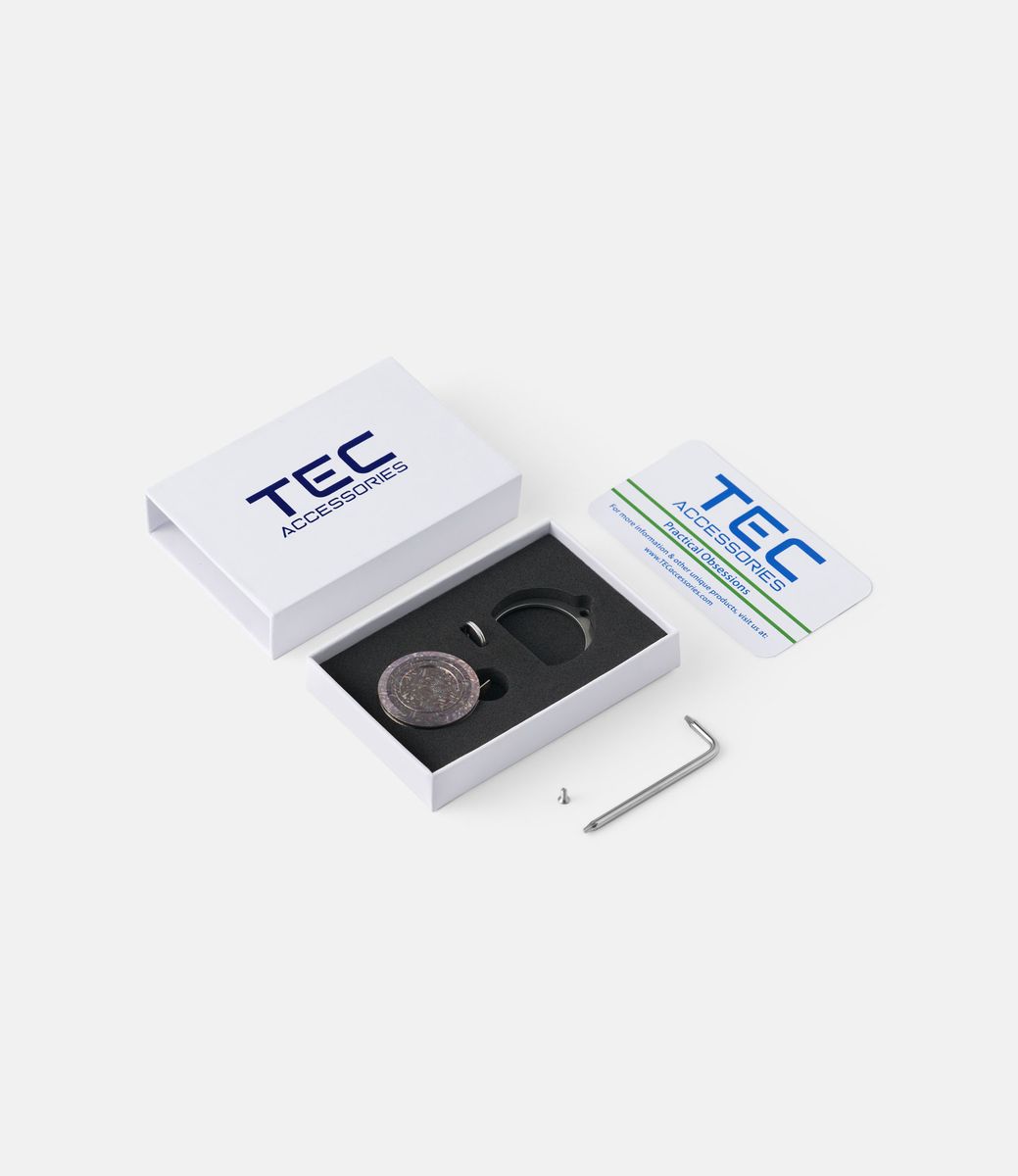 TEC Ti-Tape Royal Blue Damascus — мини-рулетка из титана