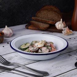 Салатник 700 мл d 21 см h3,9 см Blue Rim эмалированая сталь SUNNEX [1]