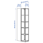 Полка - IKEA ENHET/ЭНХЕТ ИКЕА, 180х32х60 см, белый/черный
