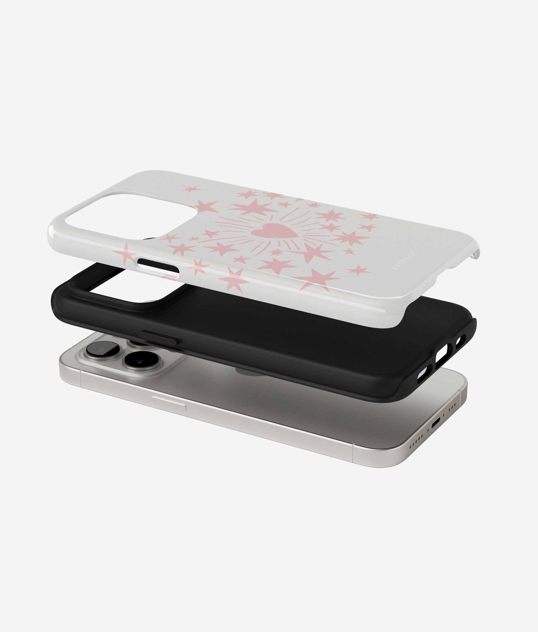 Чехол STARS ALIGNED (белый+розовый) для iPhone