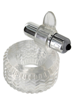 Прозрачное кольцо на пенис с вибрацией POWER HARDWARE C-RING