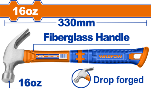 Молоток-гвоздодер 330 мм, 450 гр (6/24) WADFOW WHM3316