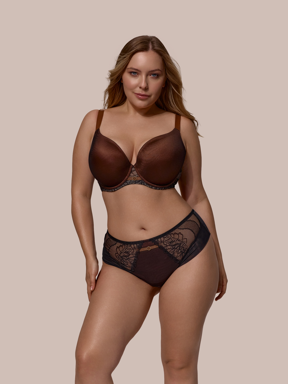 Бюстгальтер push-up MOON чёрная охра