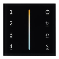 Панель Sens SMART-P43-MIX Black (230V, 4 зоны, 2.4G) (Arlight, IP20 Пластик, 5 лет) 028137