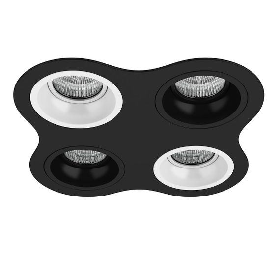 Комплект из светильников и рамки Lightstar Domino Round (214647+214606+214607+214606+214607) D64706070607