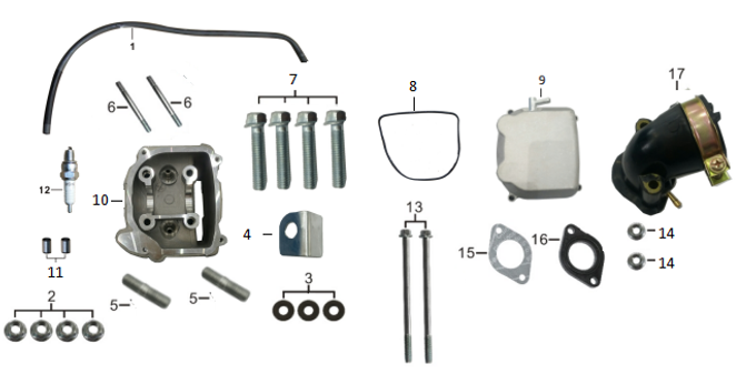 Запчасти двигателя к квадроциклу Motax Grizlik T200 | Grizlik T200 LUX. Рис. E06