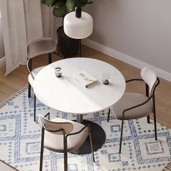 Стул Ror, Round, велюр, черный/серый