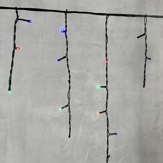 Светодиодная бахрома 4,9*0,5 м., 240 разноцветных LED ламп, черный провод ПВХ, Beauty Led (PIL240-11-2M)