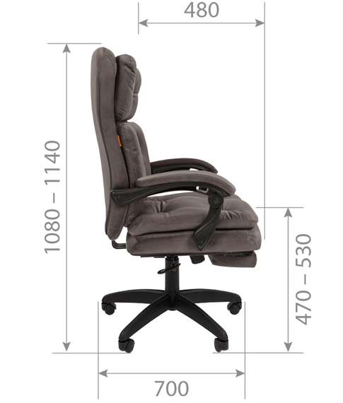 Кресло Chairman Home 442 Россия ткань Т-84 черный