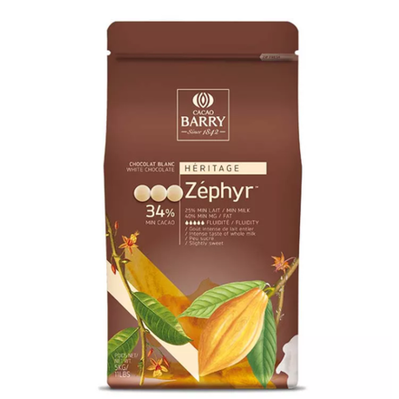 Шоколад Cacao Barry ZEPHYR Белый 34.0% (Пакет 5кг)