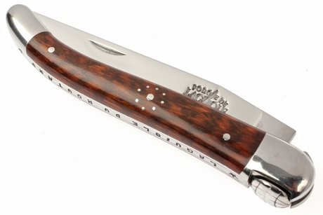 Нож складной 11см Forge de Laguiole ROUTARD в черном кожаном чехле